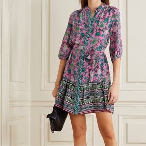 SALONI Silk Floral Print Dress Size 6